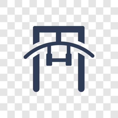 Simge yukarı çekin. Son moda spor salonu ve Fitness koleksiyonundan şeffaf arka plan üzerinde logo kavramı bar Pull