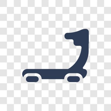 Koşu bandı makine simgesi. Trendy koşu bandı makine logo kavramı spor salonu ve Fitness koleksiyonundan şeffaf arka plan üzerinde