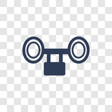 Ağırlık çubuğu simgesi. Spor salonu ve Fitness koleksiyonundan şeffaf arka plan üzerinde logo kavramı bar trendy ağırlık