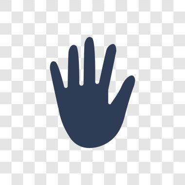 Beş parmak simgesi. Trendy beş parmak logo kavramı eller koleksiyonundan şeffaf arka plan üzerinde