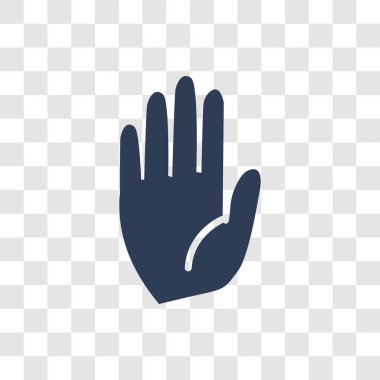 Dur simgesi ver. Son moda el Stop logo kavramı eller koleksiyonundan şeffaf arka plan üzerinde