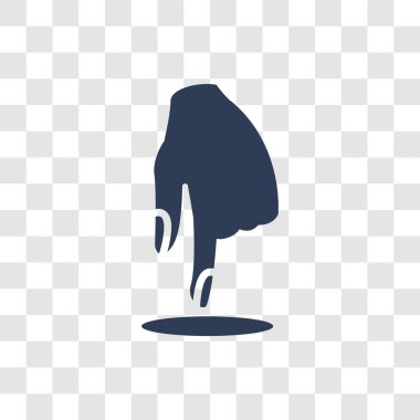 simgesi işaret ver. Trendy el işaret logo kavramı şeffaf arka plan üzerinde aşağı eller koleksiyonundan