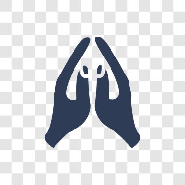 Dua jest simgesi. Trendy dua hareketi logo kavramı eller koleksiyonundan şeffaf arka plan üzerinde