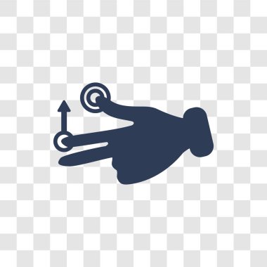 Dokunmatik ve yukarı doğru slayt simgesi. Trendy dokunmatik ve el koleksiyonundan şeffaf arka plan üzerinde yukarı doğru slayt logo kavramı