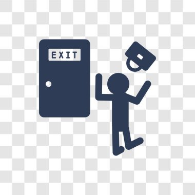 Çıkış görüşme simgesi. Modaya uygun çıkış röportaj insan kaynakları koleksiyonundan şeffaf arka plan üzerinde logo kavramı