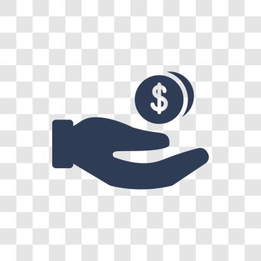 Kazanç simgesi. Trendy kazanç logo kavramı insan kaynakları koleksiyonundan şeffaf arka plan üzerinde