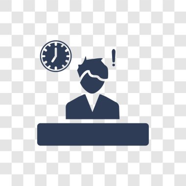 Saat simgesi dışında. Trendy dışarı zaman logo kavramı üzerinde insan kaynakları koleksiyonundan saydam arka plan