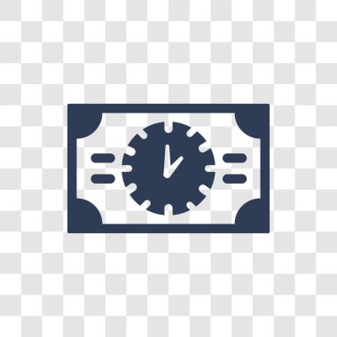 Para simgesi zamanı. Modaya uygun zaman para logo şeffaf arka plan insan kaynakları koleksiyonundan kavramdır