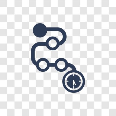 Zaman çizelgesi simgesi. Modaya uygun zaman çizelgesi logo kavramı insan kaynakları koleksiyonundan şeffaf arka plan üzerinde