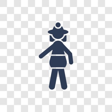 Firewoman simgesi. Trendy Firewoman logo kavramı bayanlar koleksiyonundan şeffaf arka plan üzerinde
