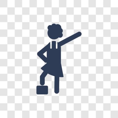 Kendi kendine güven simgesi. Trendy öz güven logo kavramı bayanlar koleksiyonundan şeffaf arka plan üzerinde