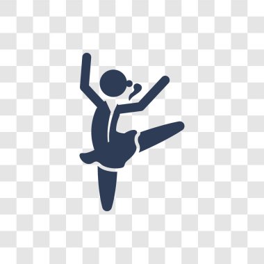 Kadın dans bale simgesi. Trendy kadın dans bale logo kavramı bayanlar koleksiyonundan şeffaf arka plan üzerinde