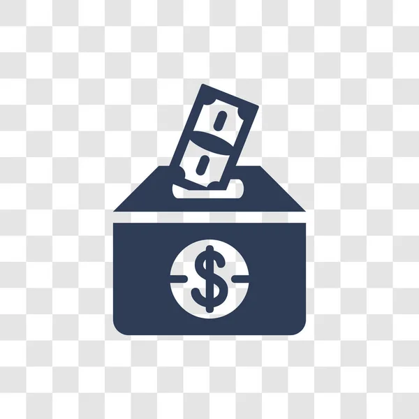 Ícone Doação Conceito Logotipo Doação Moda Fundo Transparente Economia Criptomoeda — Vetor de Stock