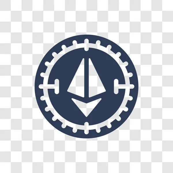 Ethereum Pictogram Trendy Ethereum Logo Concept Transparante Achtergrond Uit Cryptocurrency — Stockvector