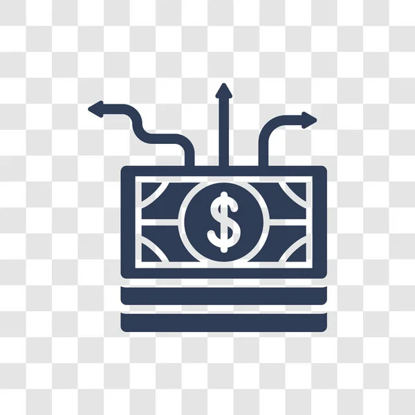 Ikona Przepływ Pieniędzy Modny Koncepcja Logo Przepływu Pieniędzy Przezroczystym Tle — Wektor stockowy