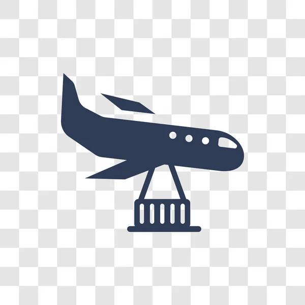 Levering Vlakpictogram Trendy Levering Vliegtuig Logo Concept Transparante Achtergrond Uit — Stockvector