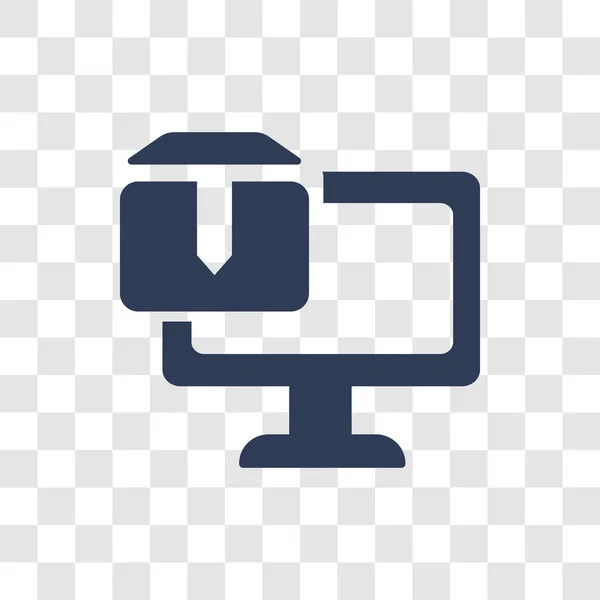 Leverans Bildskärmsikonen Trendiga Leverans Monitor Logotyp Koncept Transparent Bakgrund Från — Stock vektor