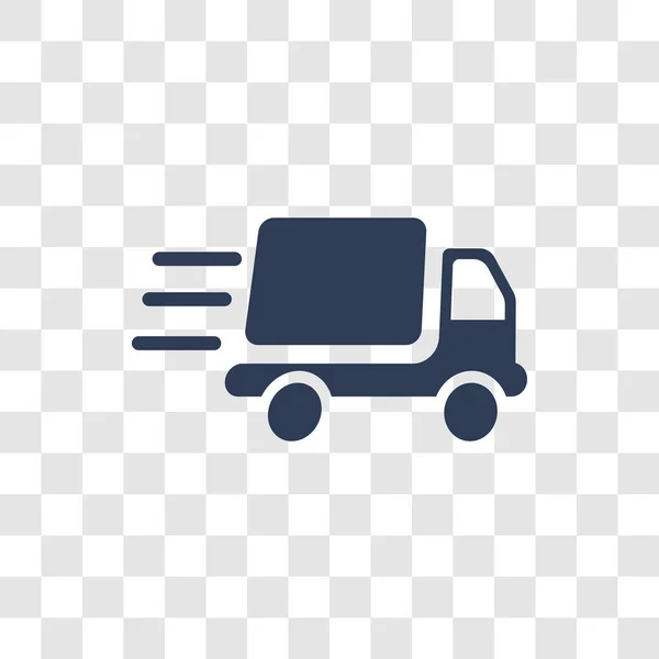 Levering Vrachtwagen Pictogram Trendy Levering Vrachtwagen Logo Concept Transparante Achtergrond — Stockvector