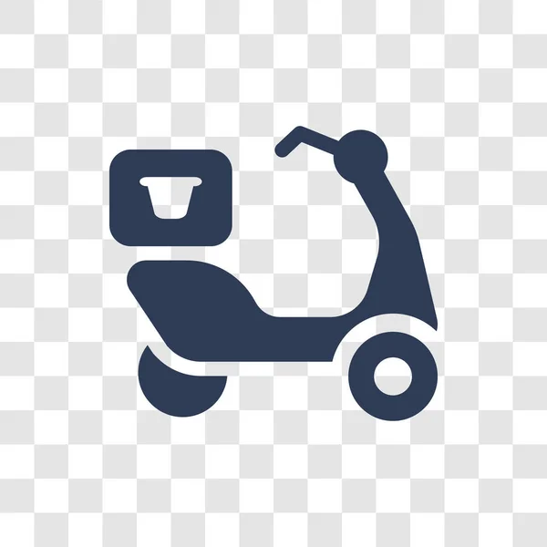 Scooter Bezorging Pictogram Trendy Scooter Levering Logo Concept Transparante Achtergrond — Stockvector