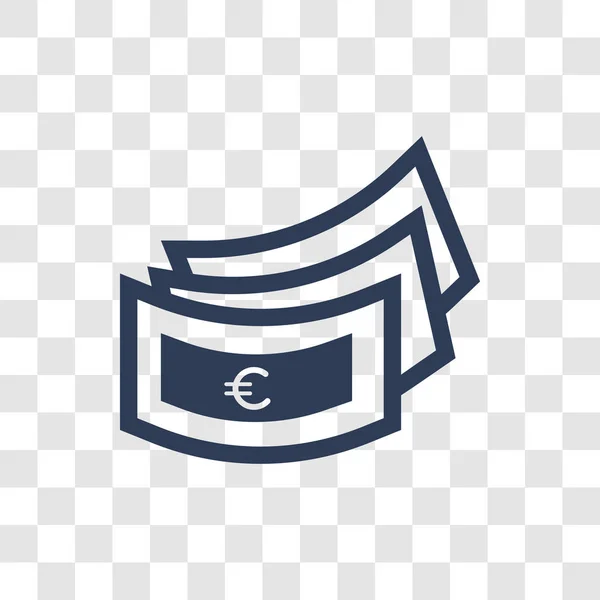 欧元图标 时尚的欧元标志概念的透明背景下 从电子商务和支付收集 — 图库矢量图片