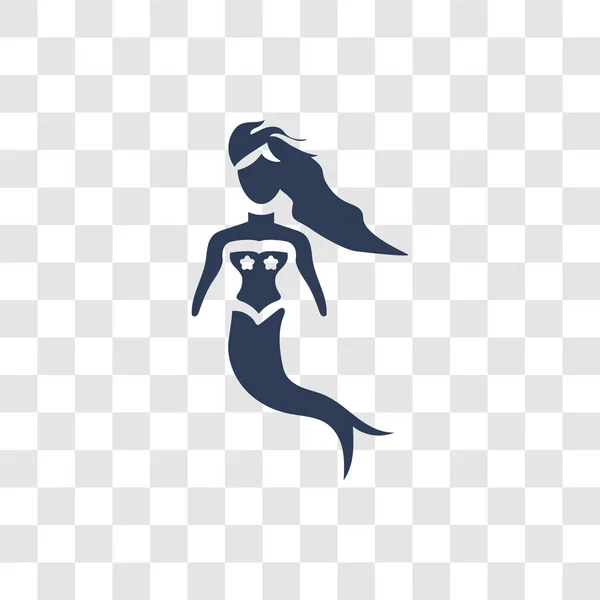 Mermaid Icon Trendy Mermaid Logo Concept Transparent Background Fairy Tale — Stock Vector