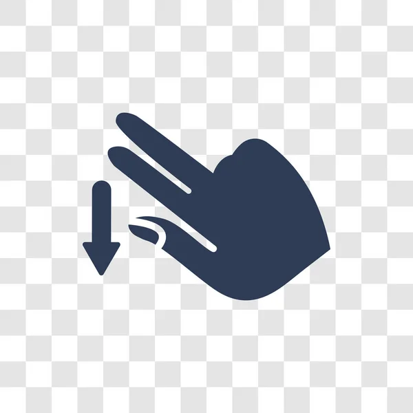 Gesten Symbol Herunterklappen Trendy Flick Geste Logo Konzept Auf Transparentem — Stockvektor