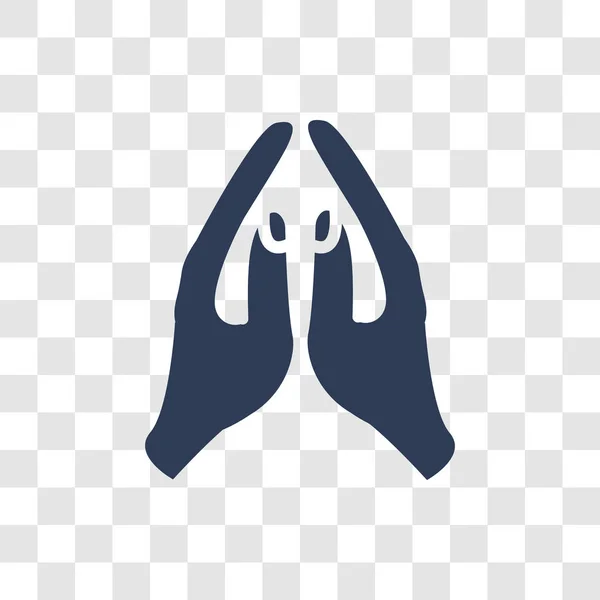 Εικονίδιο Χειρονομία Της Προσευχής Μοντέρνα Προσευχή Χειρονομία Λογότυπο Έννοια Διαφανές — Διανυσματικό Αρχείο
