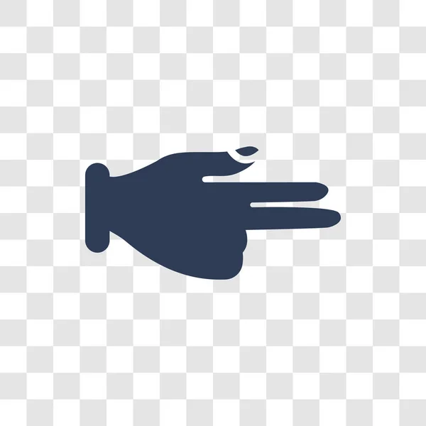 Schießen Geste Symbol Trendy Shoot Geste Logo Konzept Auf Transparentem — Stockvektor