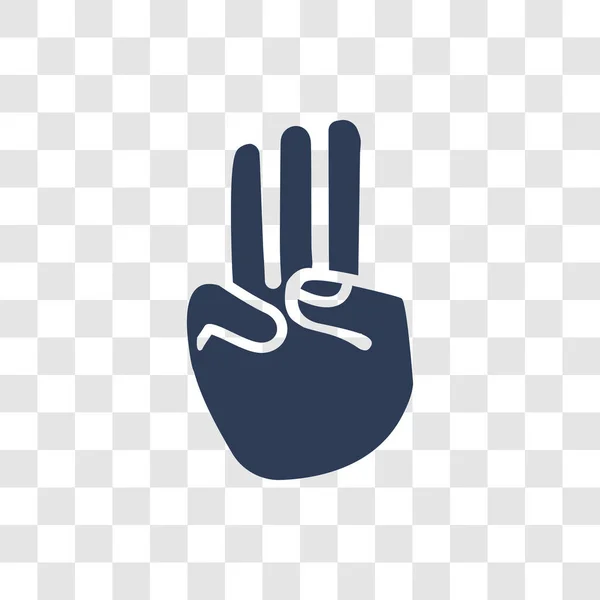 Geste Mit Drei Fingern Trendiges Drei Finger Gesten Logo Konzept — Stockvektor