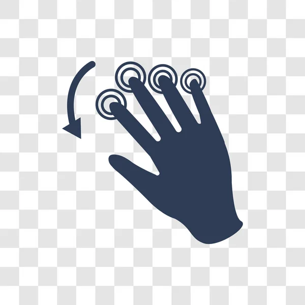 用四个手指图标触摸 时尚触摸与四个手指标志的概念透明背景从手收集 — 图库矢量图片
