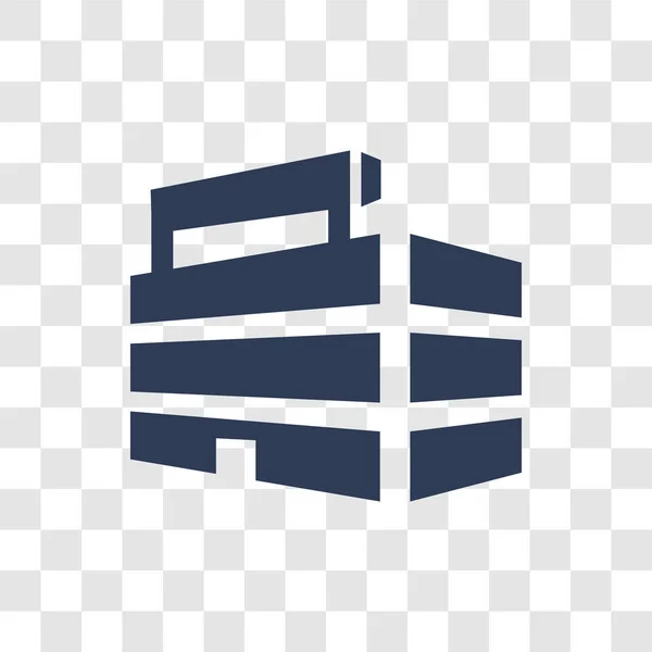 Ícone Edifício Escritório Conceito Logotipo Edifício Escritório Moda Fundo Transparente —  Vetores de Stock