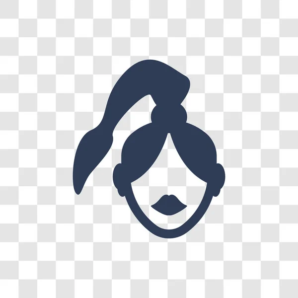 Женщина Голова Иконой Хвостика Trendy Woman Head Концепцией Логотипа Ponytail — стоковый вектор
