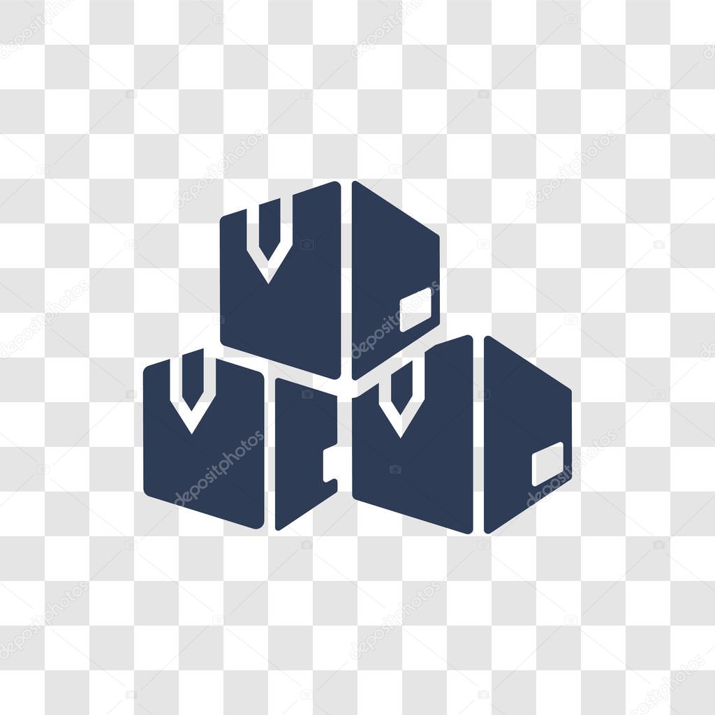Boxes icon. Trendy Boxes logo concept on transparent background from Delivery and logistics collection
