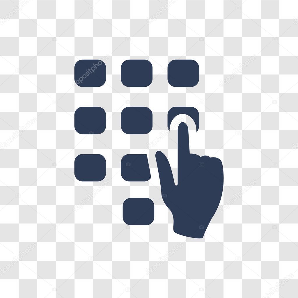Hand Dial icon. Trendy hand Dial logo concept on transparent background from Hands collection