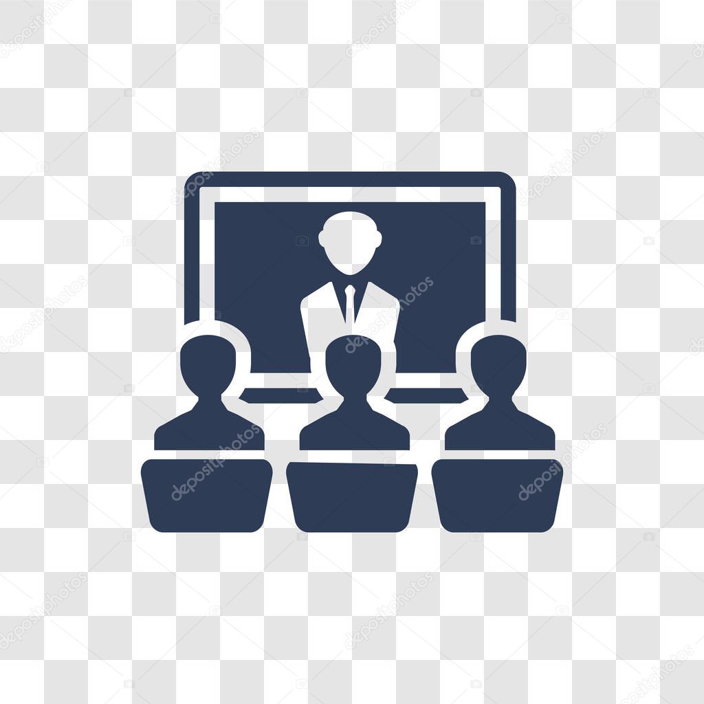 Video conference icon. Trendy Video conference logo concept on transparent background from Human Resources collection