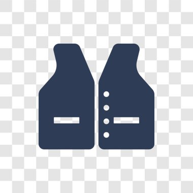 Yelek takım elbise simgesi. Trendy yeleği uygun logo kavramı şeffaf arka plan üzerinde lüks koleksiyonundan