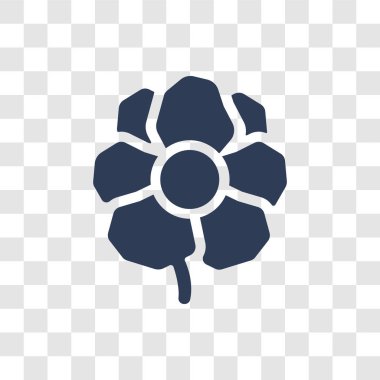 Çiçek simgesi. Trendy çiçek logosu kavram doğa koleksiyonundan şeffaf arka plan üzerinde