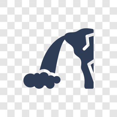 Şelale simgesi. Trendy şelale logo kavramı doğa koleksiyonundan şeffaf arka plan üzerinde