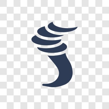 Kasırga simgesi. Trendy atabilmek logo kavramı doğa koleksiyonundan şeffaf arka plan üzerinde