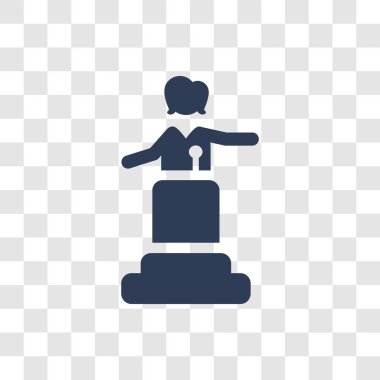 siyasi konuşma simgesini. Trendy siyasi konuşma logo kavramı siyasi koleksiyonundan şeffaf arka plan üzerinde