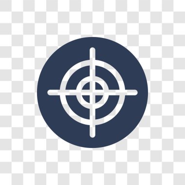 Silah hedef simgesini. Son moda silah hedef logo kavramı verimlilik koleksiyonundan şeffaf arka plan üzerinde