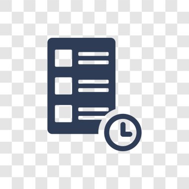 Saat sıradüzeni simgesini. Trendy saat sıradüzeni logo kavramı verimlilik koleksiyonundan şeffaf arka plan üzerinde