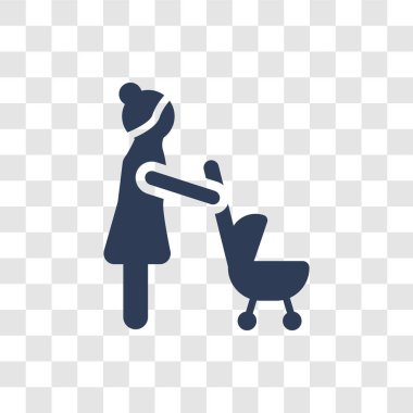 Bebek bakıcısı simgesi. Trendy bebek bakıcısı logo kavramı meslekler koleksiyonundan şeffaf arka plan üzerinde