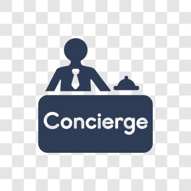 Konsiyerj simgesi. Trendy Konsiyerj logo kavramı meslekler koleksiyonundan şeffaf arka plan üzerinde