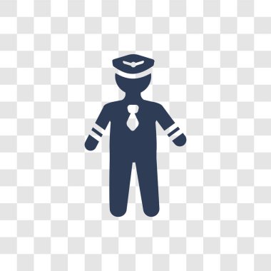 Pilot simgesi. Trendy Pilot logo kavramı meslekler koleksiyonundan şeffaf arka plan üzerinde