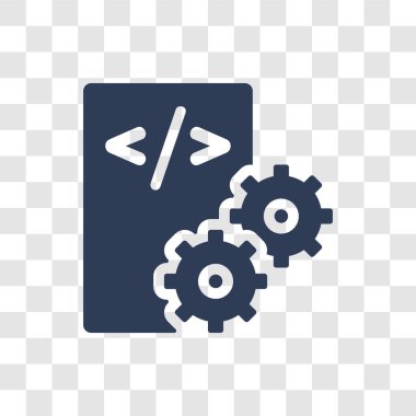 Dişli simgesini. Trendy dişli logo kavramı programlama koleksiyonundan şeffaf arka plan üzerinde