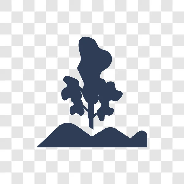 Ikona Krajobraz Modny Koncepcja Logo Krajobraz Przezroczystym Tle Kolekcji Natura — Wektor stockowy