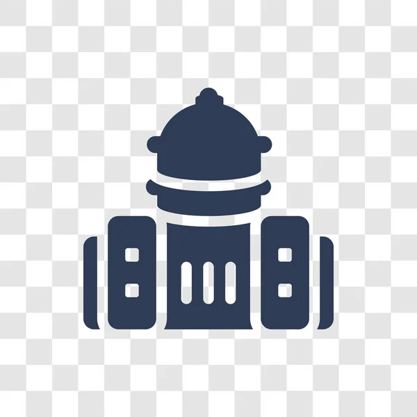 Amerikanische Regierungsbau Ikone Trendiges Amerikanisches Regierungsgebäude Logo Konzept Auf Transparentem — Stockvektor