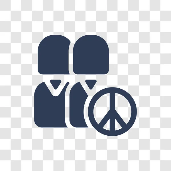 Εικονίδιο Του Ειρηνισμού Μοντέρνα Πασιφισμού Λογότυπο Έννοια Διαφανές Φόντο Από — Διανυσματικό Αρχείο