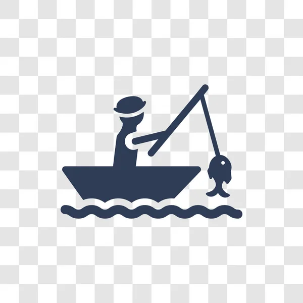 Икона Рыбака Концепция Логотипа Модный Рыбак Прозрачном Фоне Коллекции Профессий — стоковый вектор